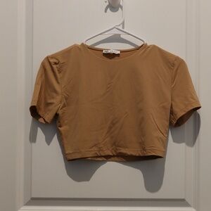 Zara Women's Tan Super Crop Top Size Large